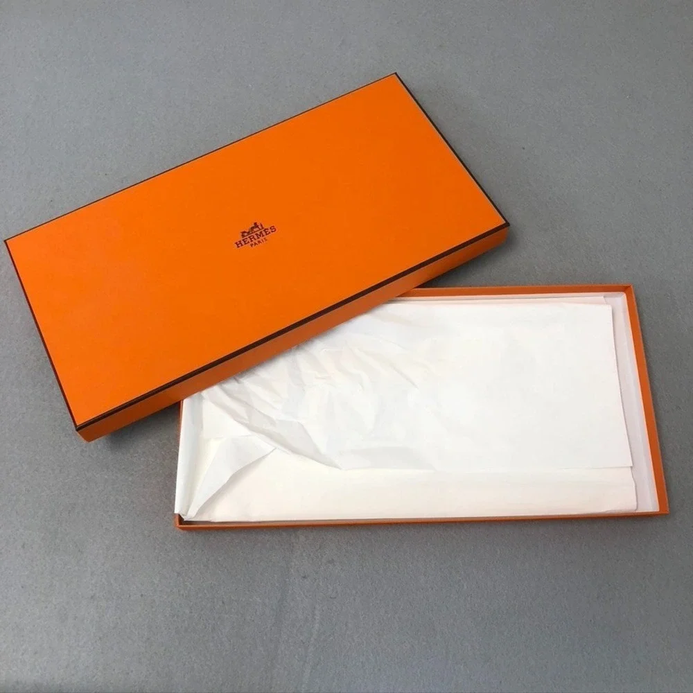 Authentic Hermes Orange‎ Storage Gift Box Empty 14.5x7.5x1.5 Small Rectangle